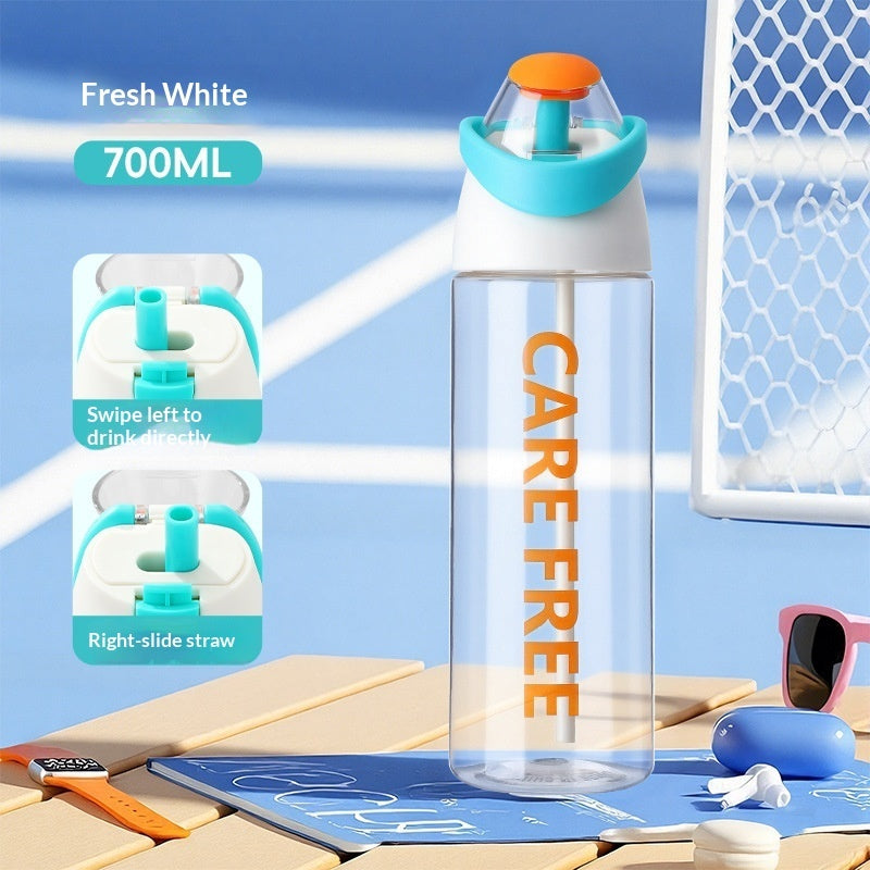 Fresh White HydroFlow 700ml water bottle with slide straw feature