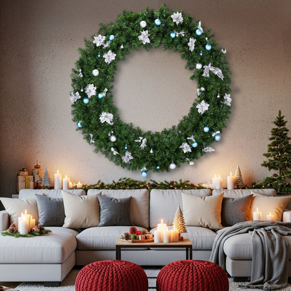 60in Pre-lit Christmas Wreath